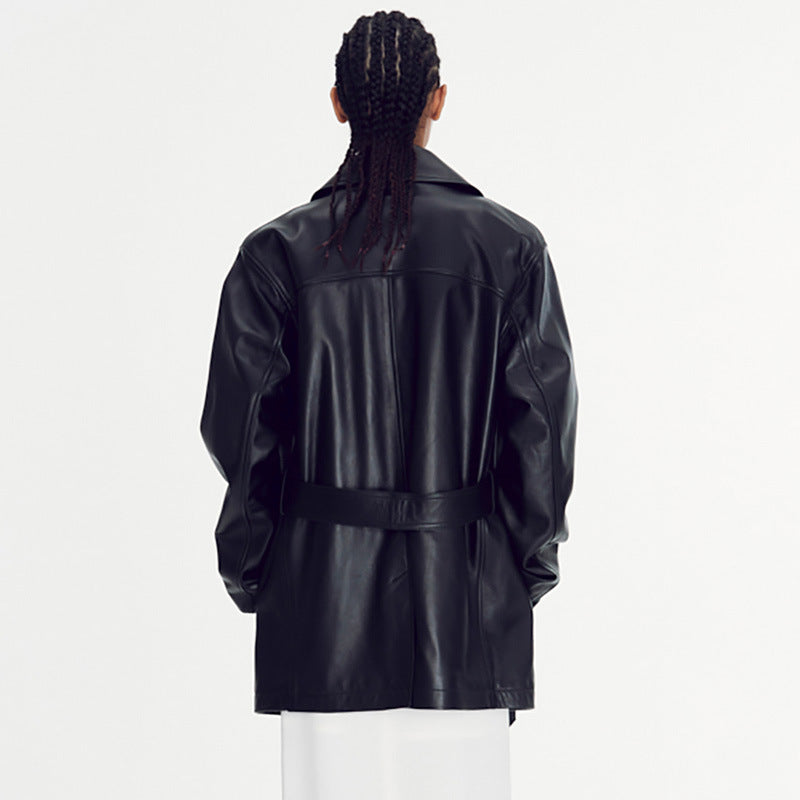 Kvinnors oversize faux läderjacka Mirla-Eva Jonsson