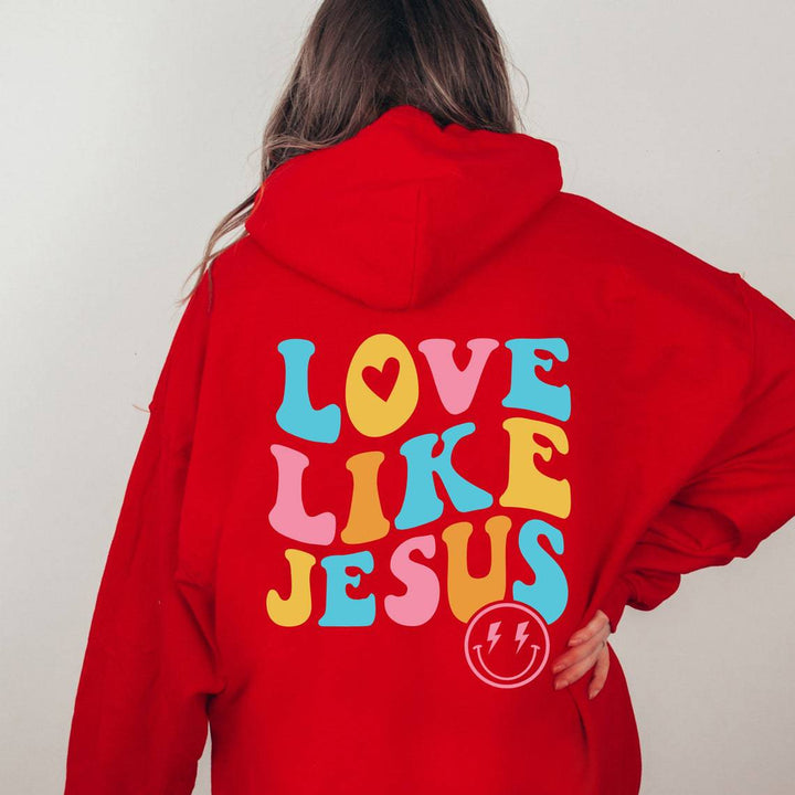 Kvinnors oversize hoodie med färggdruckt tryck Mirla-Eva Jonsson
