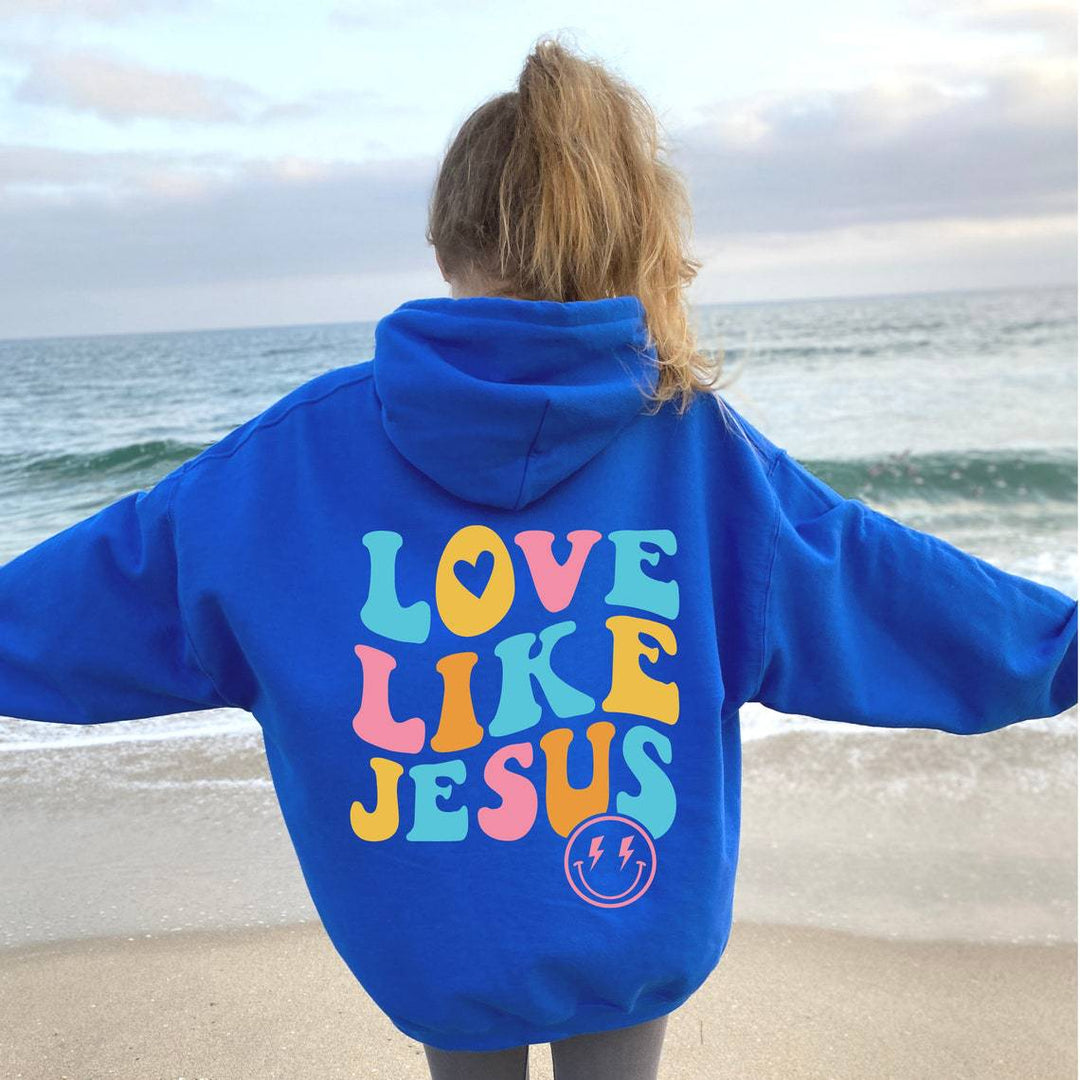 Kvinnors oversize hoodie med färggdruckt tryck Mirla-Eva Jonsson