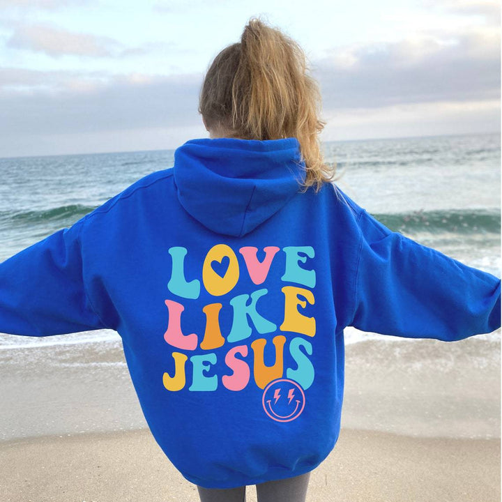 Kvinnors oversize hoodie med färggdruckt tryck Mirla-Eva Jonsson