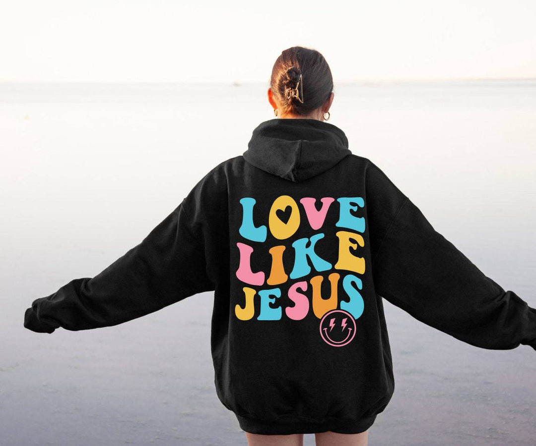 Kvinnors oversize hoodie med färggdruckt tryck Mirla-Eva Jonsson