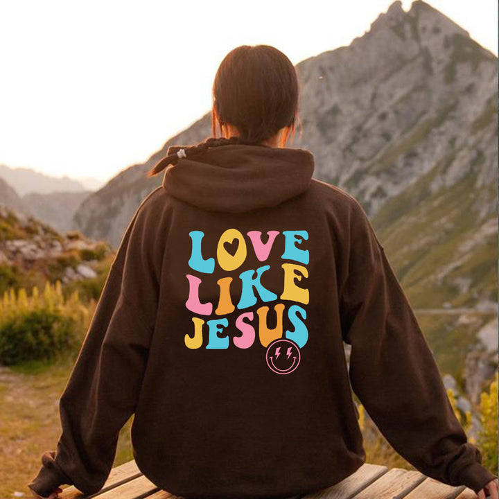 Kvinnors oversize hoodie med färggdruckt tryck Mirla-Eva Jonsson