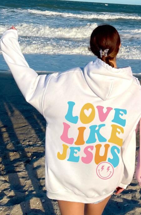 Kvinnors oversize hoodie med färggdruckt tryck Mirla-Eva Jonsson