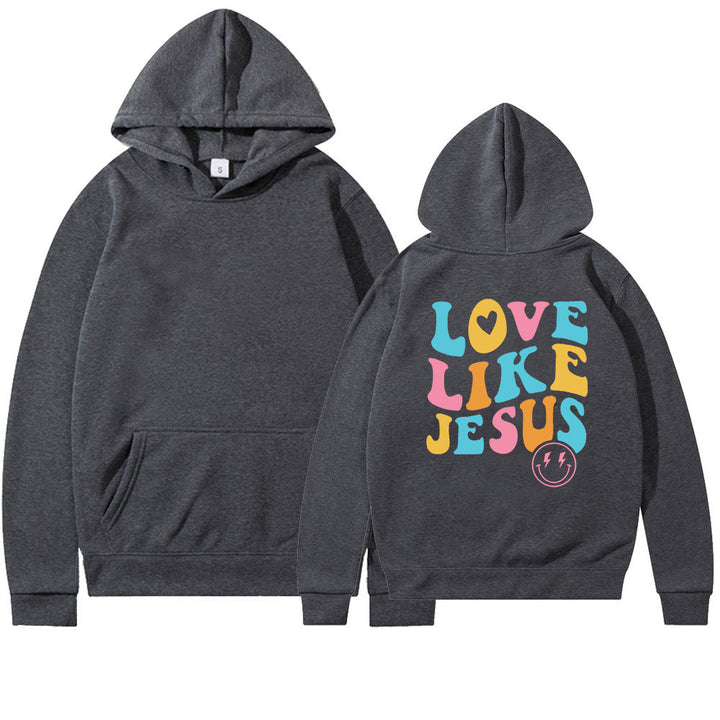 Kvinnors oversize hoodie med färggdruckt tryck Mirla-Eva Jonsson