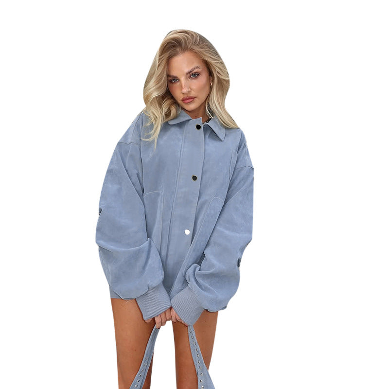 Kvinnors oversized blazerjacka med en avslappnad skärning i mjukt material-Eva Jonsson