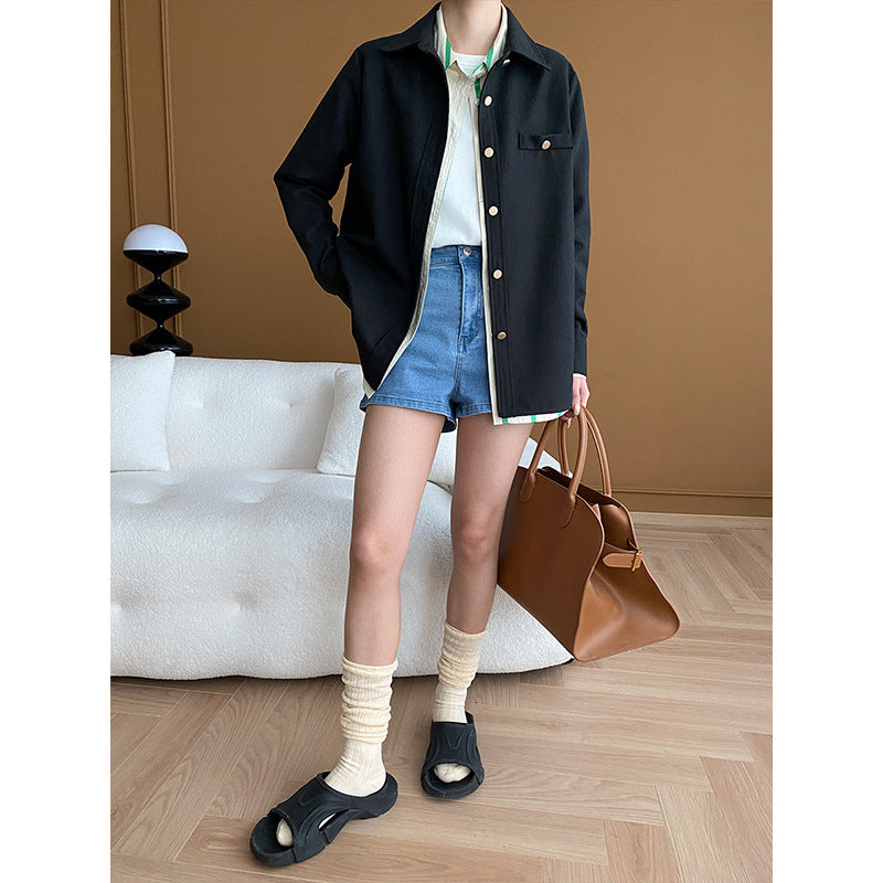 Kvinnors oversized blousonjacka med knappdetalj Mirla-Eva Jonsson