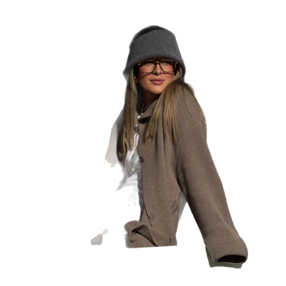 Kvinnors oversized cardigan med finstickad struktur och avslappnad passform Mirla-Eva Jonsson