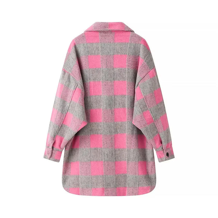 Kvinnors oversized flanelljacka i rutigt mönster Mirla-Eva Jonsson