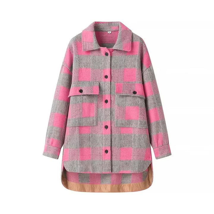 Kvinnors oversized flanelljacka i rutigt mönster Mirla-Eva Jonsson