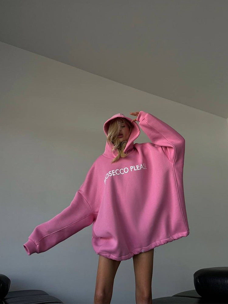 Kvinnors oversized hoodie med justerbar fåll Mirla-Eva Jonsson