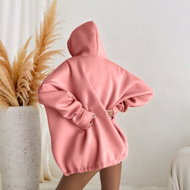 Kvinnors oversized hoodie med justerbar midja och känguruficka Mirla-Eva Jonsson
