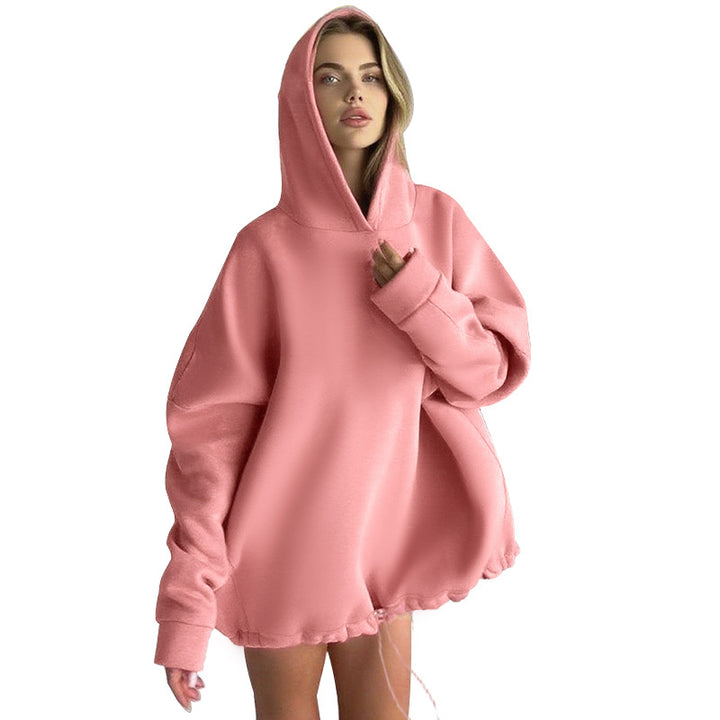 Kvinnors oversized hoodie med justerbar midja och känguruficka Mirla-Eva Jonsson
