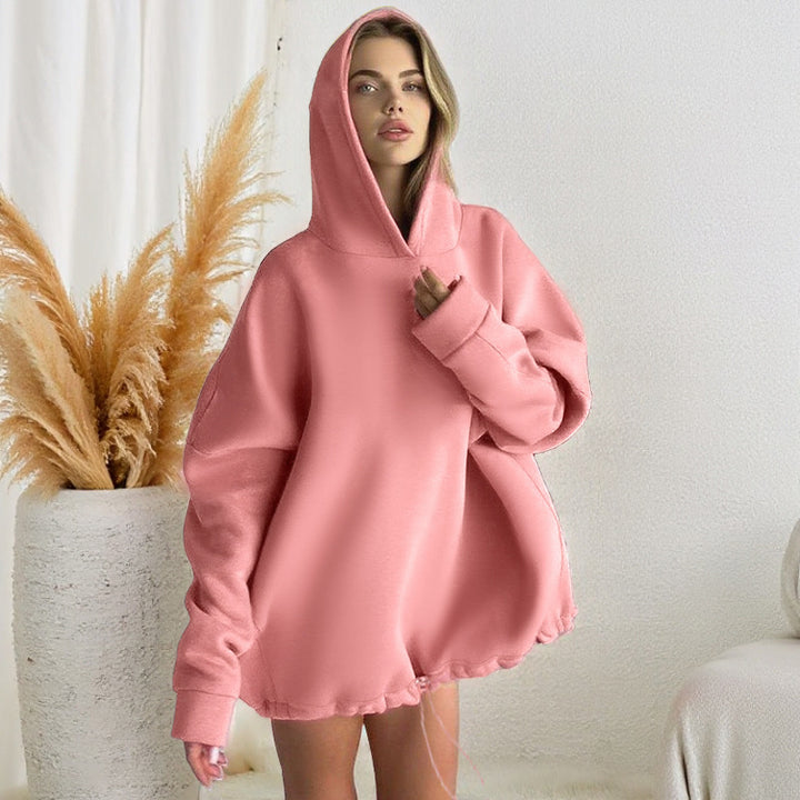 Kvinnors oversized hoodie med justerbar midja och känguruficka Mirla-Eva Jonsson