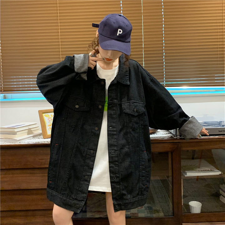 Kvinnors oversized jeansjacka med mjukt innerfoder Mirla-Eva Jonsson