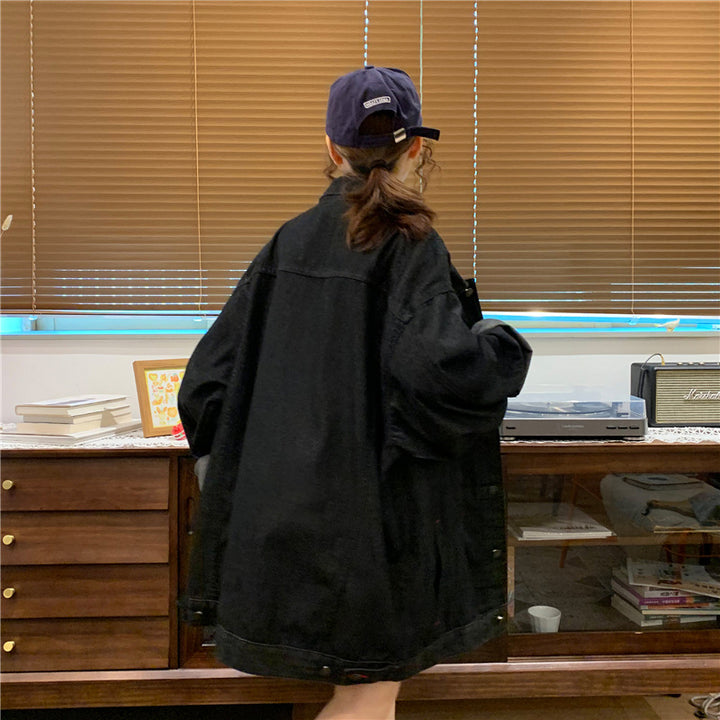 Kvinnors oversized jeansjacka med mjukt innerfoder Mirla-Eva Jonsson