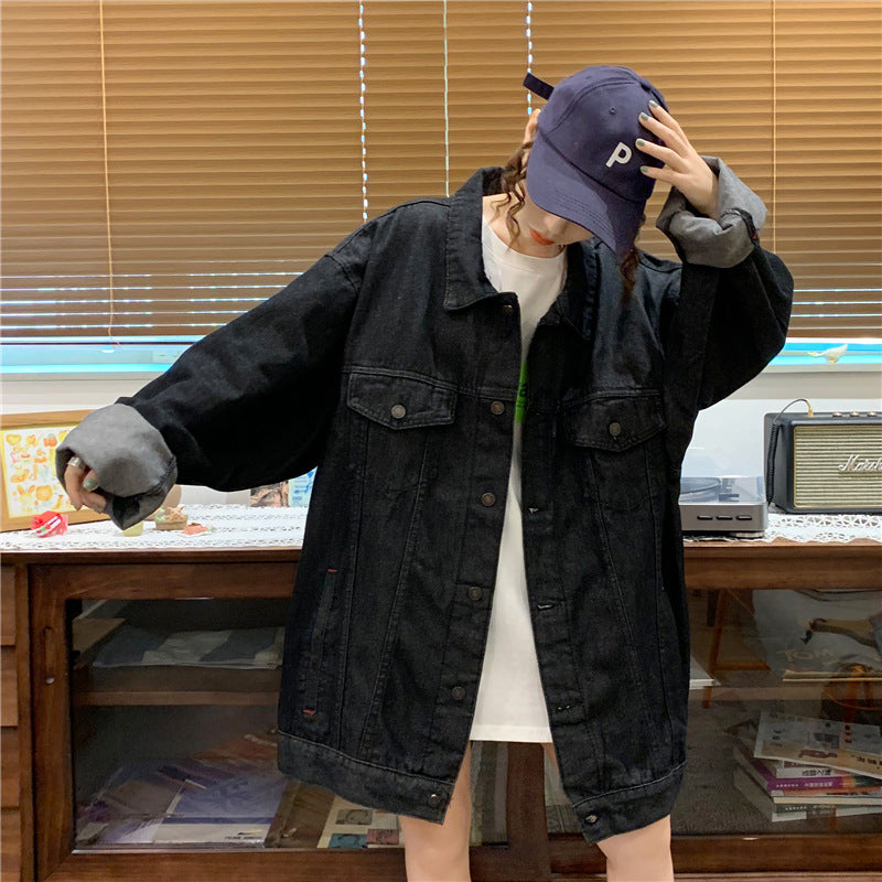 Kvinnors oversized jeansjacka med mjukt innerfoder Mirla-Eva Jonsson