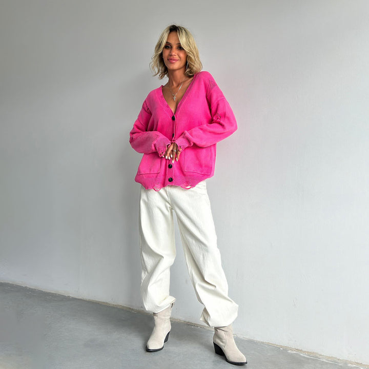 Kvinnors oversized kofta med knapppdetaljer Mirla-Eva Jonsson