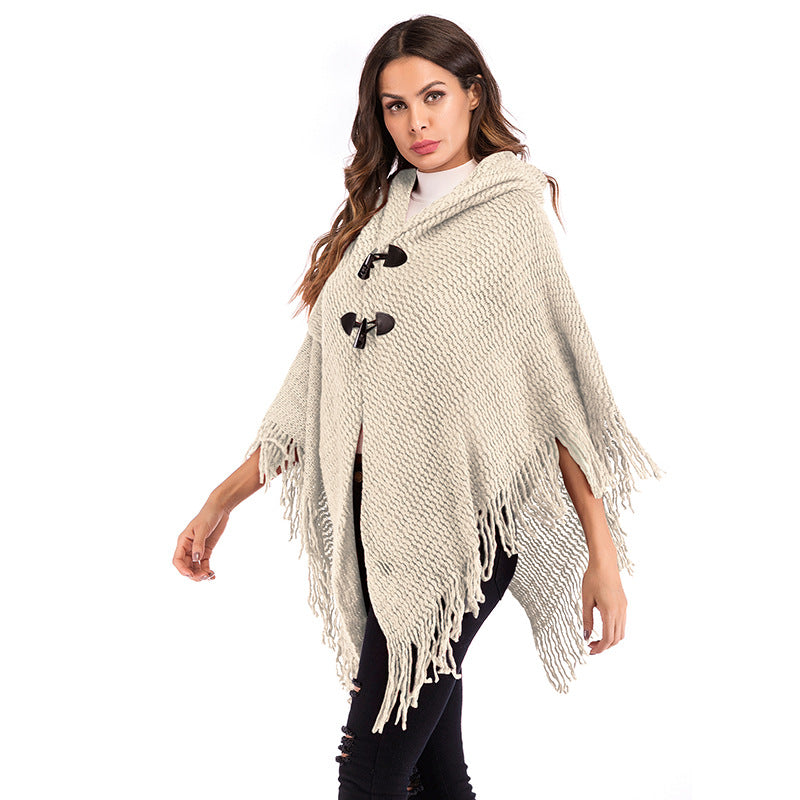Kvinnors oversized poncho med rullkrage och avslappnad rutmönster Mirla-Eva Jonsson