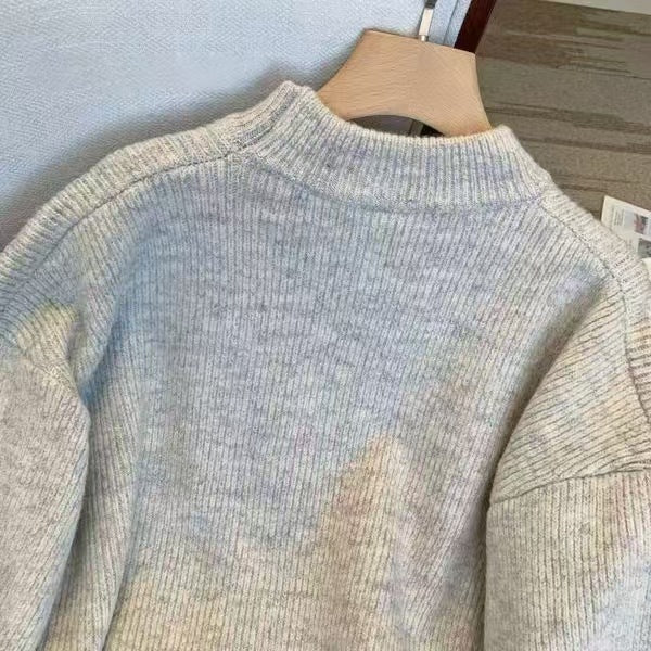 Kvinnors oversized stickad tröja med ribbad struktur Mirla-Eva Jonsson
