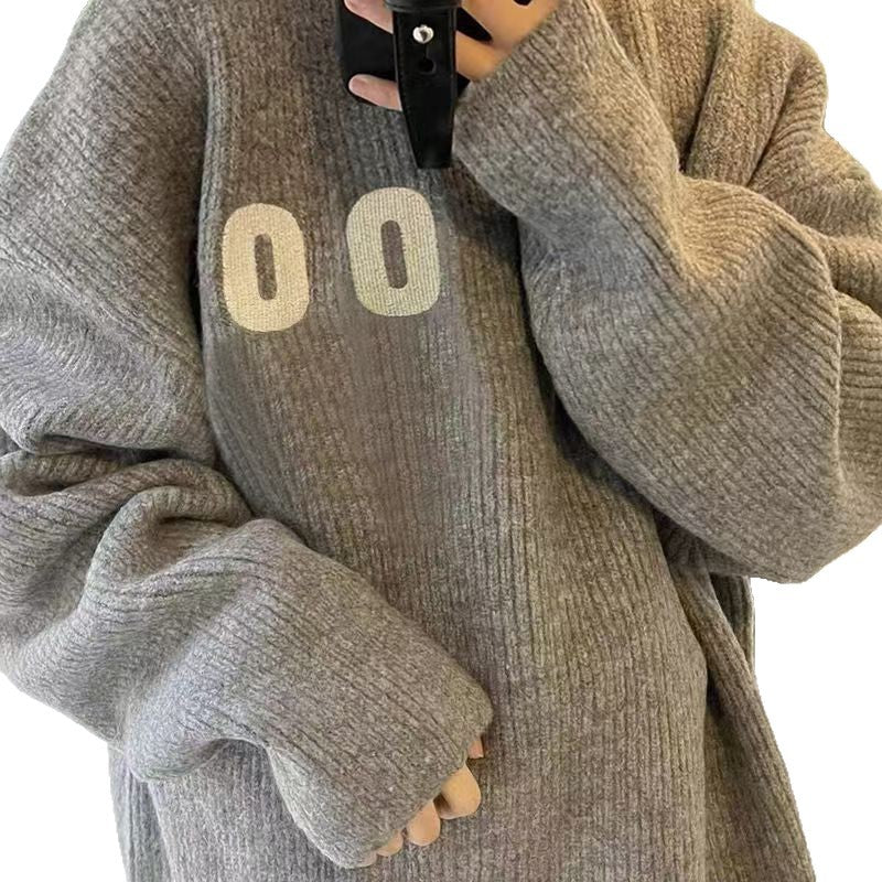 Kvinnors oversized stickad tröja med ribbad struktur Mirla-Eva Jonsson
