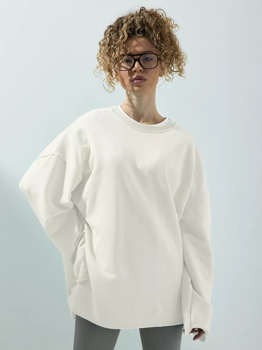 Kvinnors oversized sweatshirt med långa ärmar och rund halsringning Mirla-Eva Jonsson