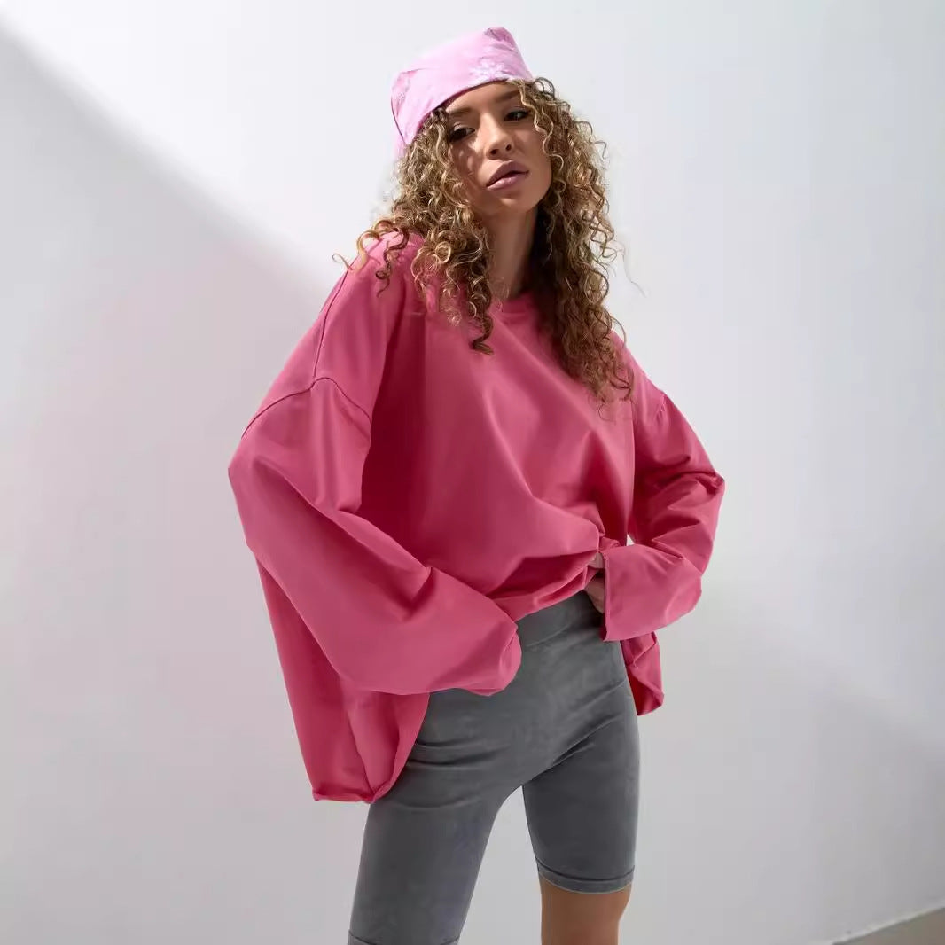 Kvinnors oversized sweatshirt med långa ärmar och rund halsringning Mirla-Eva Jonsson