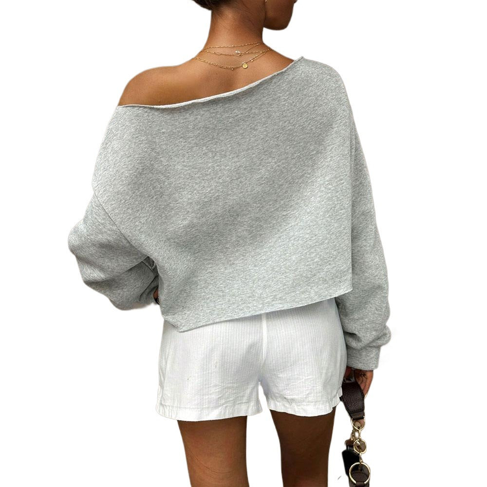 Kvinnors oversized sweatshirt med off-the-shoulder design och mjukt innerfleece Mirla-Eva Jonsson