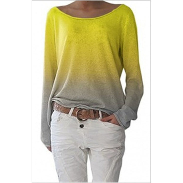 Kvinnors oversized sweatshirt med ombre-design och bred rund halsringning Mirla-Eva Jonsson