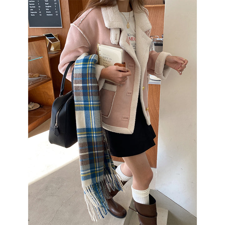 Kvinnors oversized teddyjacka med designer sömmar Mirla-Eva Jonsson