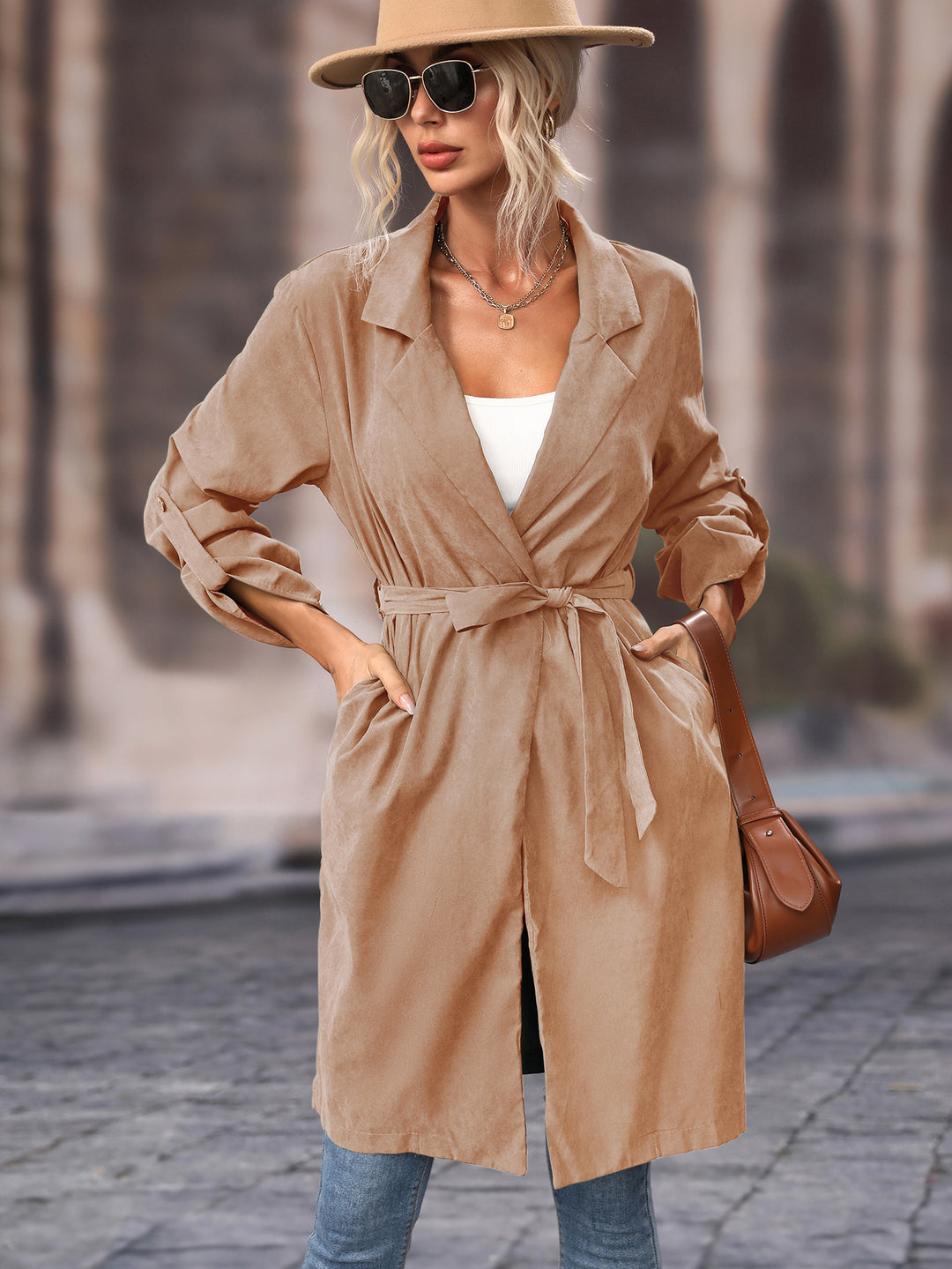 Kvinnors oversized trenchcoat med justerbart bälte Mirla-Eva Jonsson