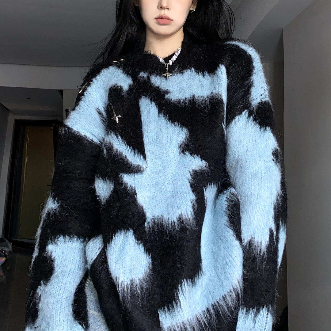Kvinnors oversized tröja med texturerad mönstermix och avslappnad passform Mirla-Eva Jonsson
