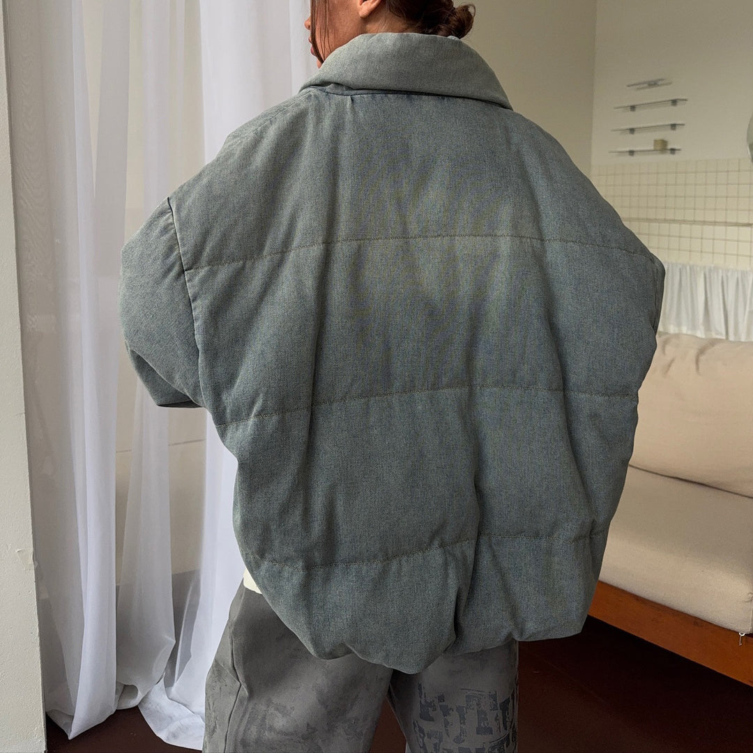 Kvinnors oversized vadderad jacka med hög krage Mirla-Eva Jonsson