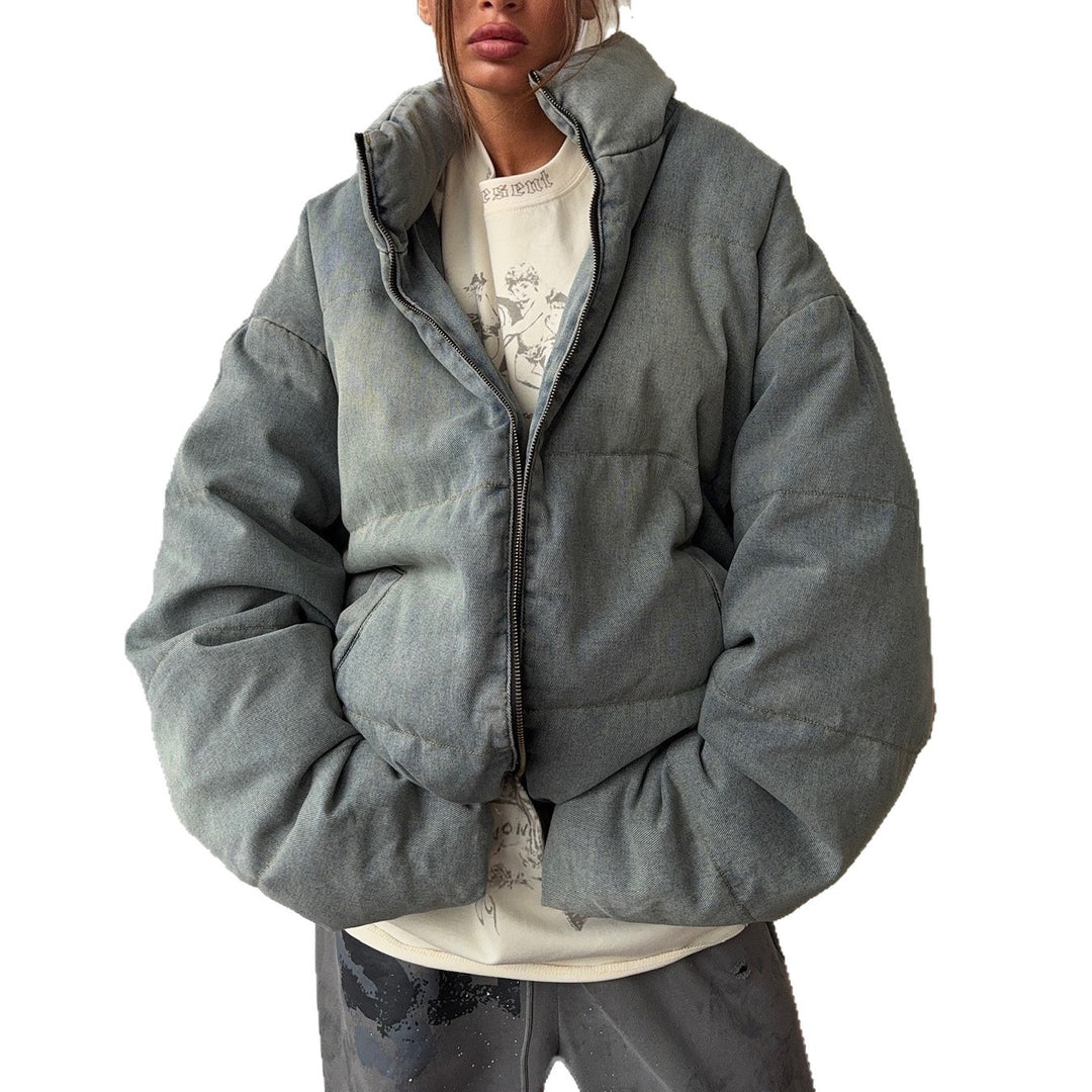 Kvinnors oversized vadderad jacka med hög krage Mirla-Eva Jonsson