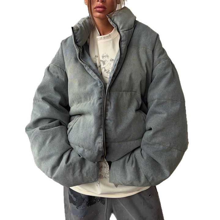 Kvinnors oversized vadderad jacka med hög krage Mirla-Eva Jonsson