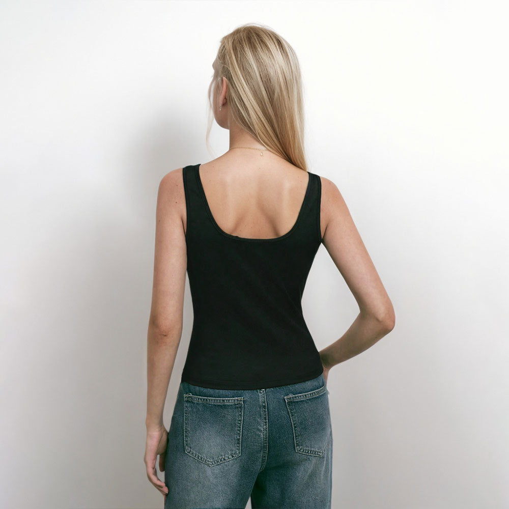 Kvinnors premium bodycon topp med asymmetrisk halsringning och elegant detalj Mirla-Eva Jonsson