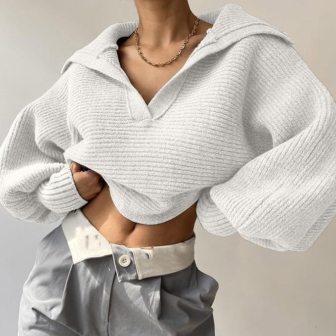 Kvinnors pullover med oversized passform och modern V-hals Mirla-Eva Jonsson
