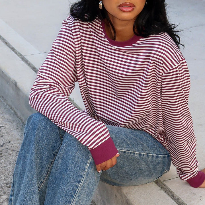 Kvinnors randig Relaxed Fit Pullover Mirla-Eva Jonsson