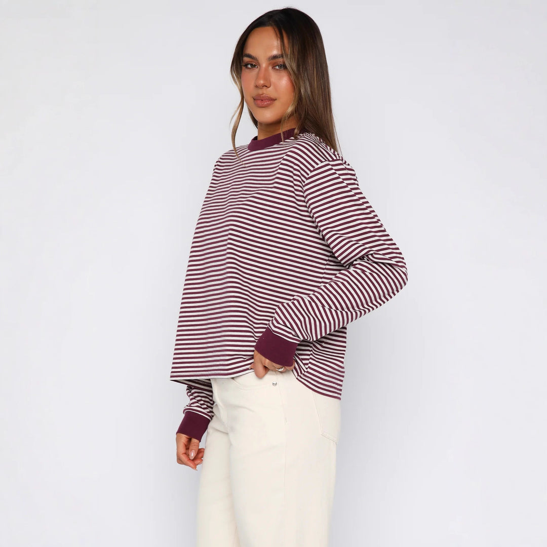 Kvinnors randig Relaxed Fit Pullover Mirla-Eva Jonsson