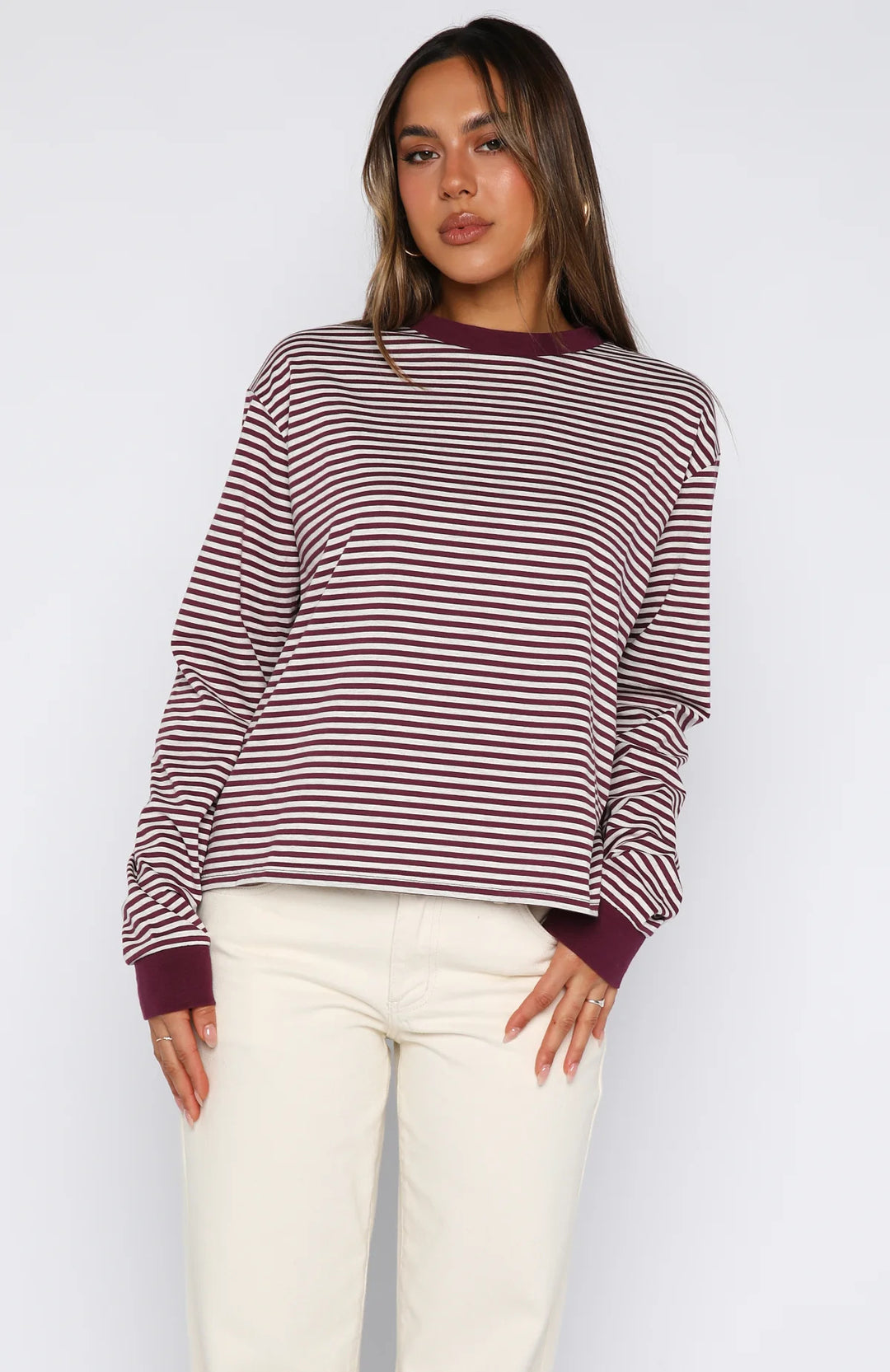 Kvinnors randig Relaxed Fit Pullover Mirla-Eva Jonsson