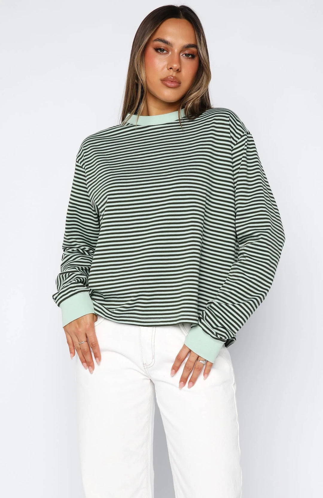 Kvinnors randig Relaxed Fit Pullover Mirla-Eva Jonsson
