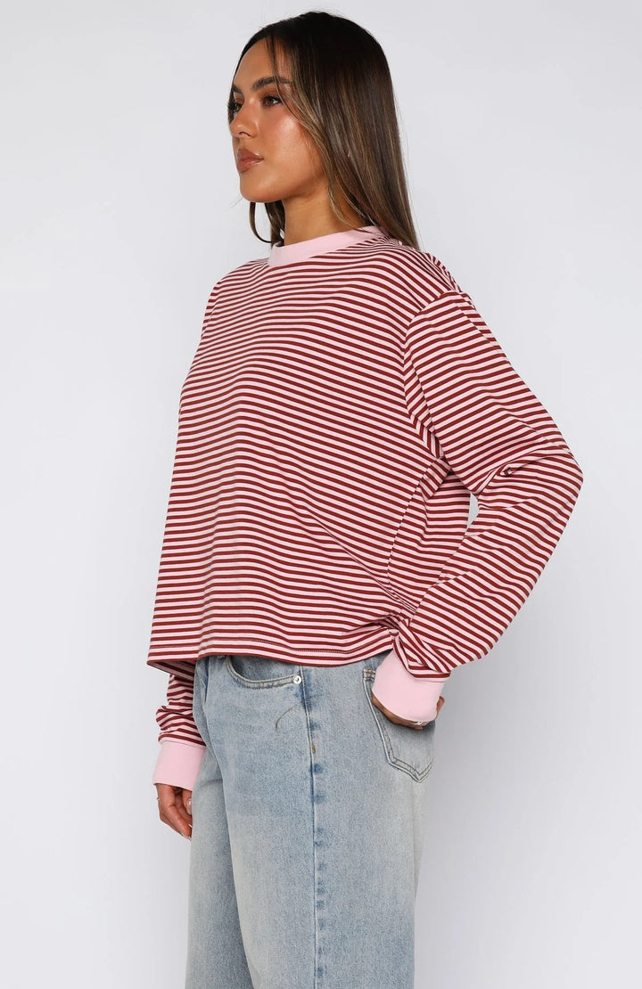 Kvinnors randig Relaxed Fit Pullover Mirla-Eva Jonsson