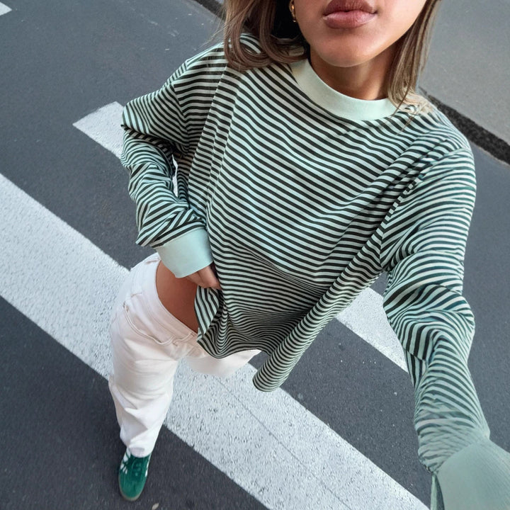 Kvinnors randig Relaxed Fit Pullover Mirla-Eva Jonsson