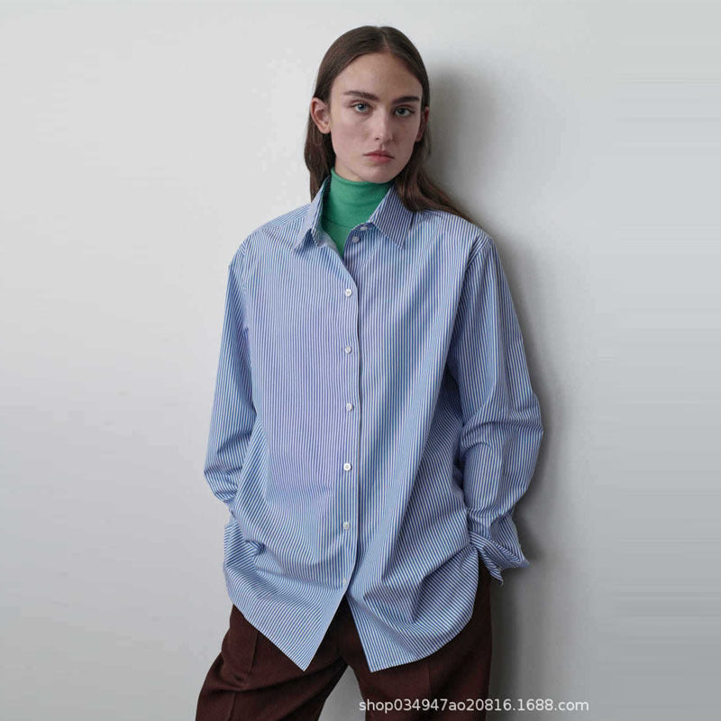Kvinnors randig blus i modern oversize passform Mirla-Eva Jonsson
