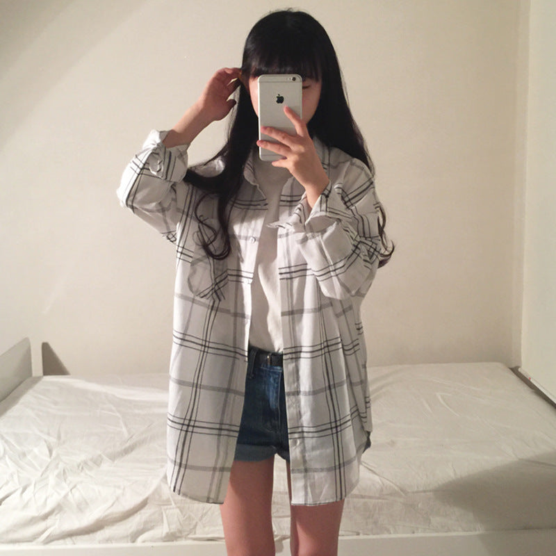 Kvinnors randig overshirt-blus i avslappnad passform med oversized ärmar-Eva Jonsson