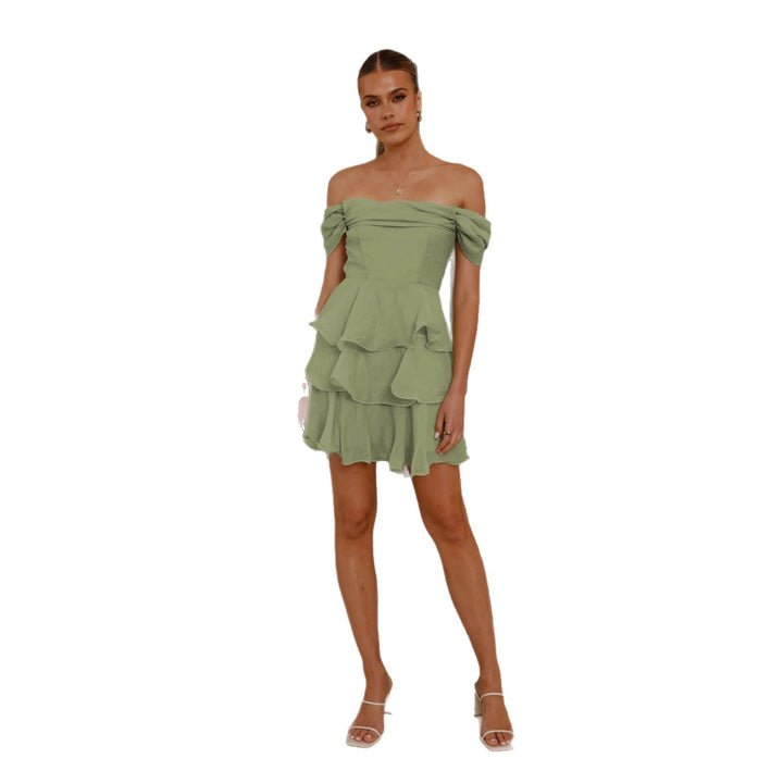 Kvinnors romantiska volang klänning med off-shoulder design Mirla-Eva Jonsson