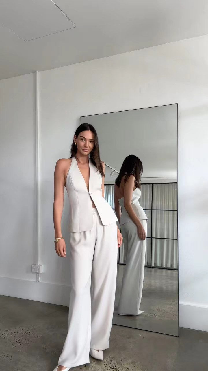 Kvinnors set med chic blazer och vida byxor Mirla-Eva Jonsson