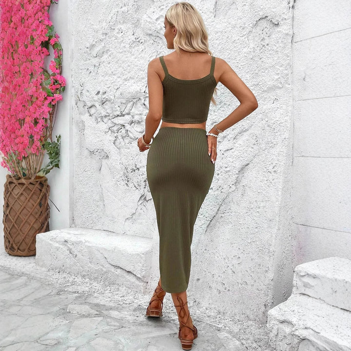 Kvinnors set med crop top och knytkjol med knutdesign Mirla-Eva Jonsson