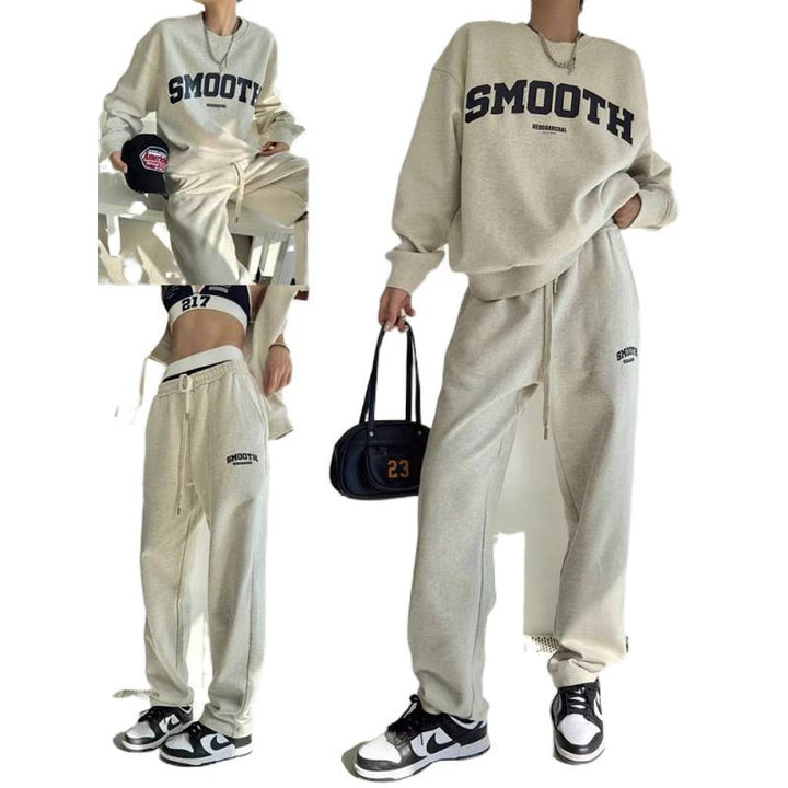 Kvinnors set med kort sweatshirt och bekväma joggingsbyxor Mirla-Eva Jonsson