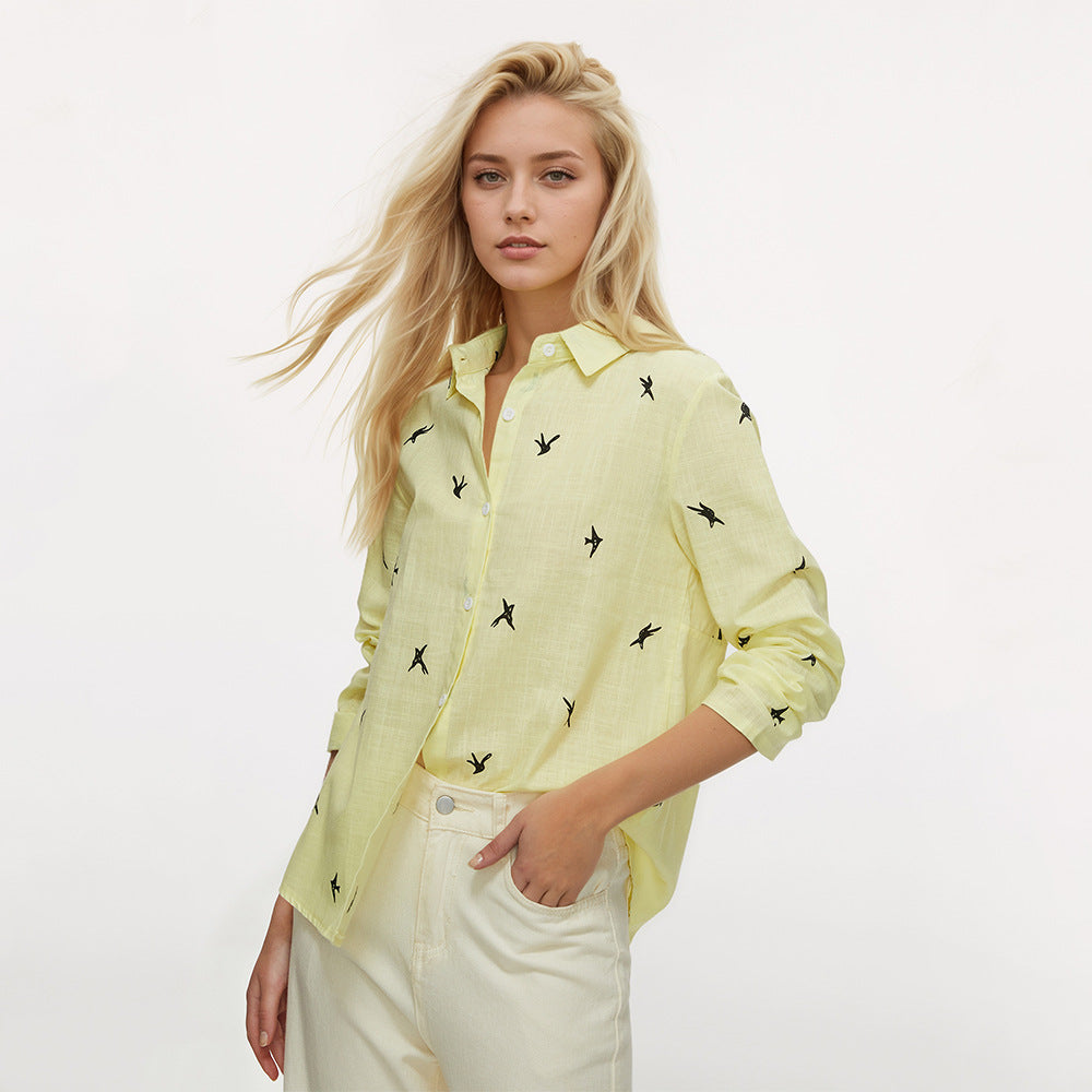 Kvinnors skjorta blus med lekfull knutdetalj Mirla-Eva Jonsson
