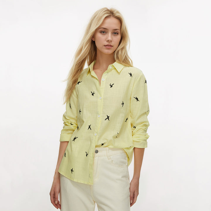 Kvinnors skjorta blus med lekfull knutdetalj Mirla-Eva Jonsson